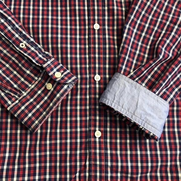 Banana Republic Mens Plaid Long Sleeve Shirt (XL) - Picture 6 of 8